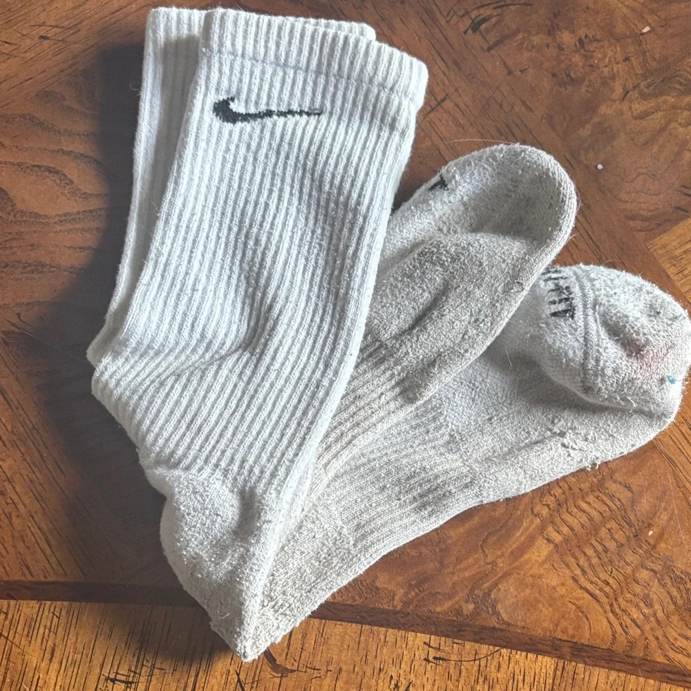 Nike white high socks